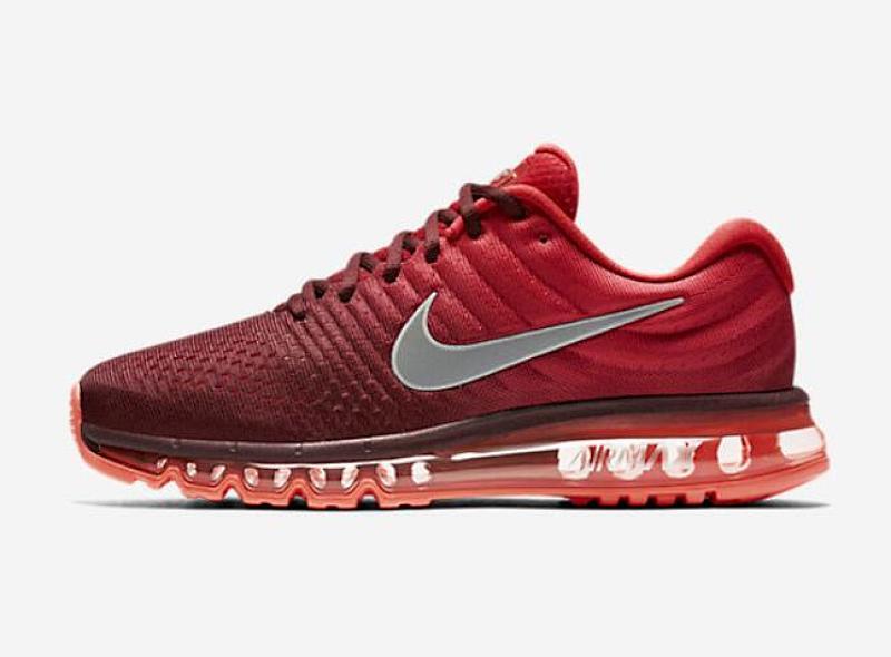 耐克2017气垫官方Nike air max 2017网面透气跑步鞋849559-601酒红40-45
