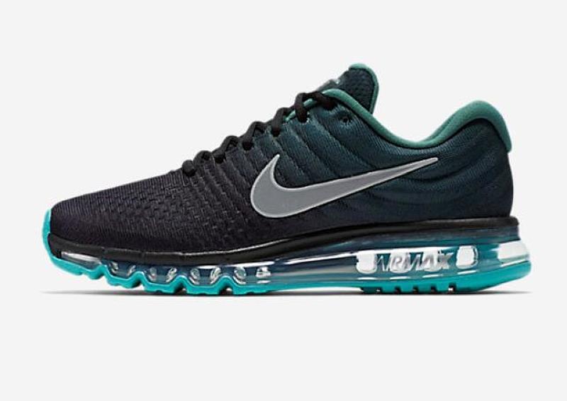 Nike air max 耐克2017网面透气跑步鞋849559-002黑绿渐变40-45