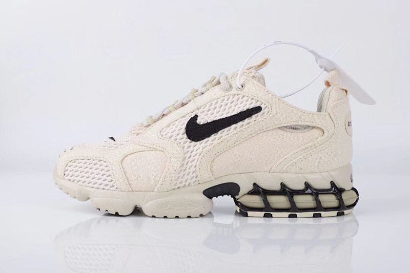 美国元祖街头潮牌Stussy x Nike Air Zoom Spiridon Caged 2"Fossil color"斯图西复古慢跑鞋。货号#CQ5486-200，尺码：36-45
