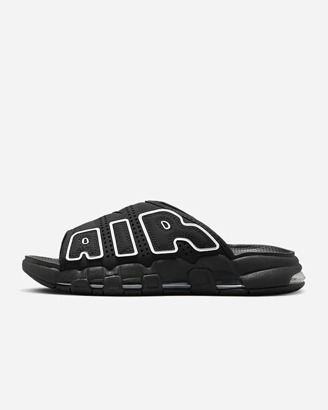 耐克Nike Air More Uptempo Slide 皮蓬拖鞋 颜色： 黑/黑/清透色/白色 货号： FD5983-001
