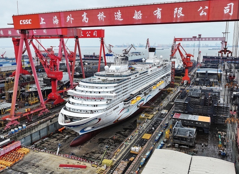 中国第2艘国产大邮轮即将出坞
