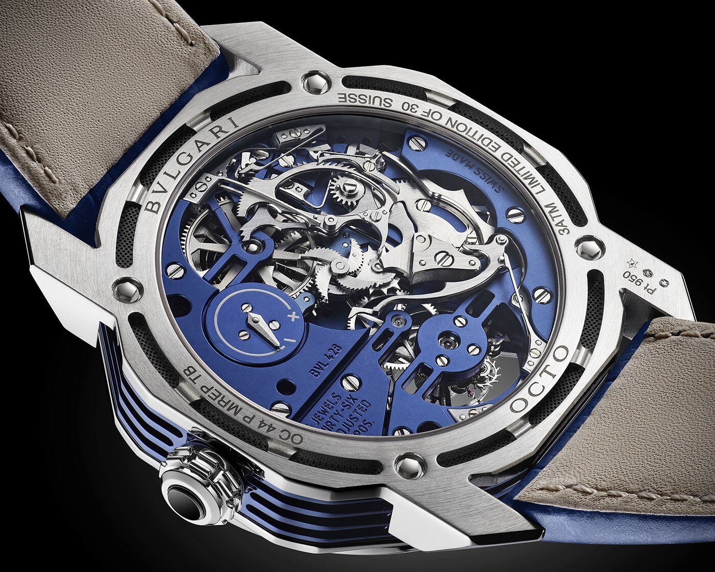 新表bvlgari推出蓝色版octoromabluecarillontourbillon西敏寺钟乐三