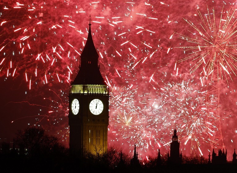 伦敦新年烟火秀
