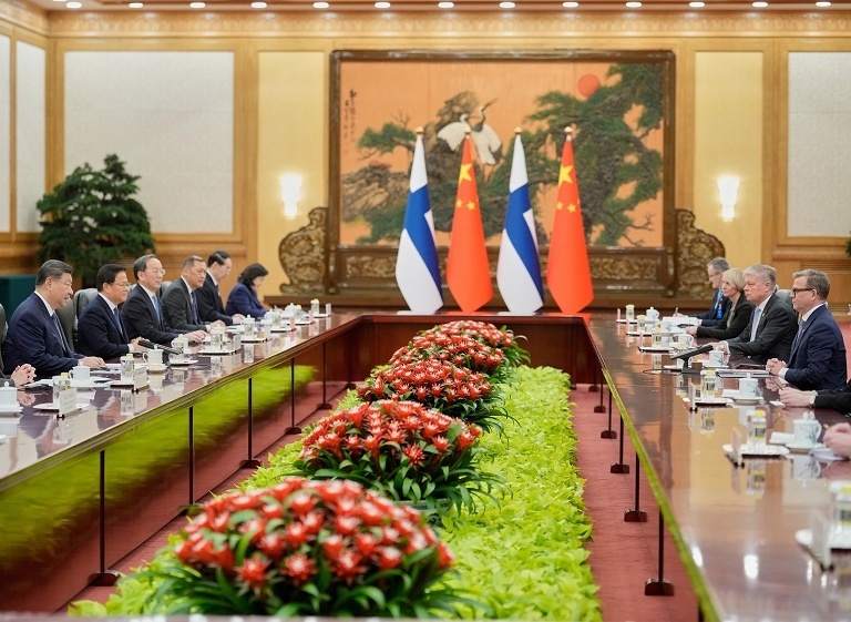 芬兰总理访问中国