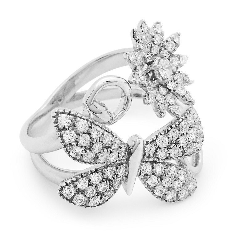 gucci古驰flora钻石戒指