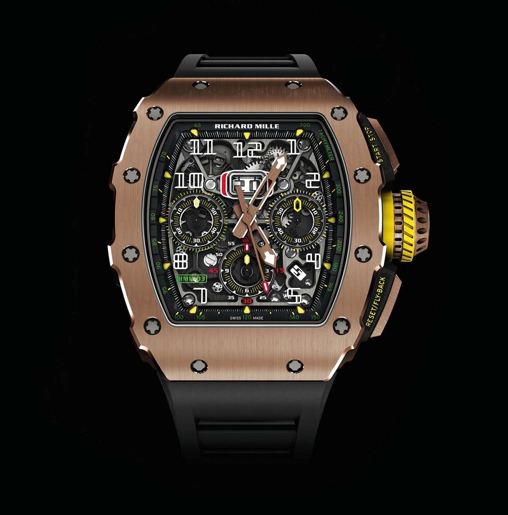 新表richardmille推出rm1103automaticflyback飞返计时码表
