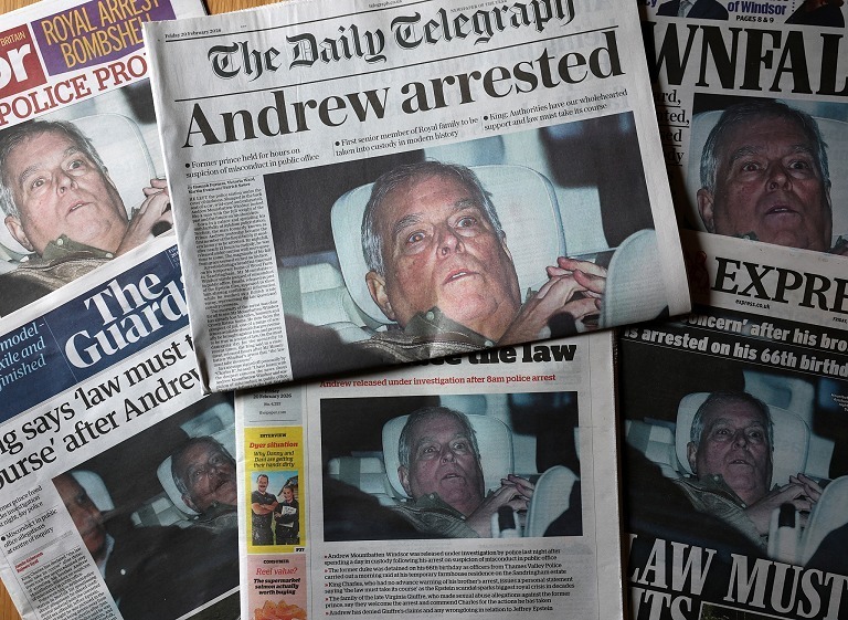 英国前王子安德鲁被捕