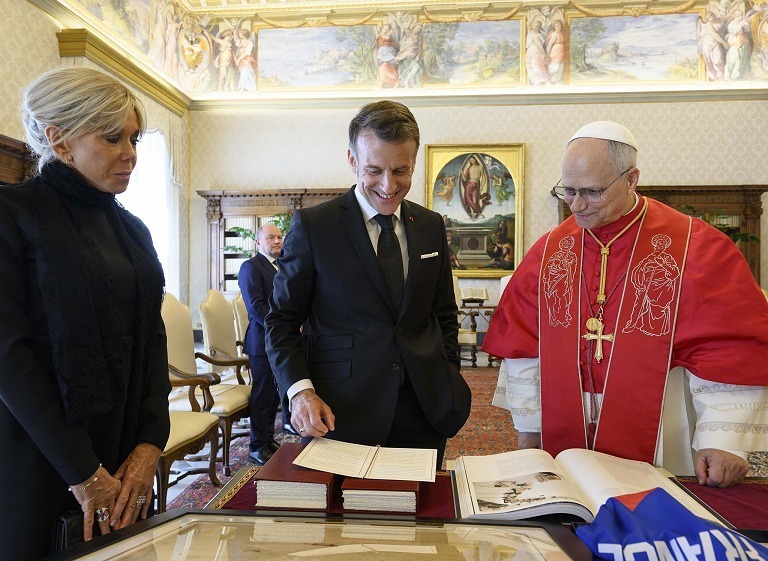 罗马教宗接见法国总统