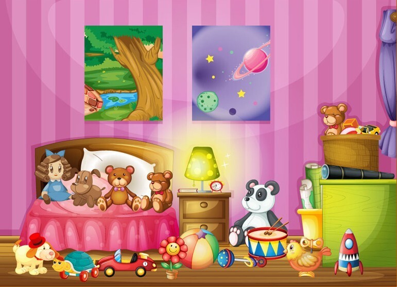 qb pastoral style murals tv background children bedroom 3d wall