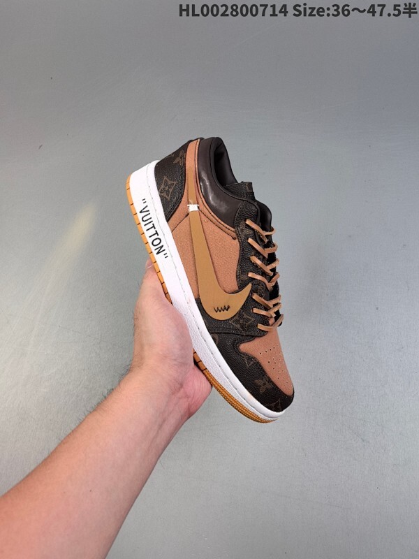 集合 多版本箱子版本❗️ Louis Vuitton x Air Jordan 1 High 高帮 LV联名棕色 AJ1 乔丹1代 aj1 乔1 高邦 LV联名棕色 乔丹篮球鞋系列