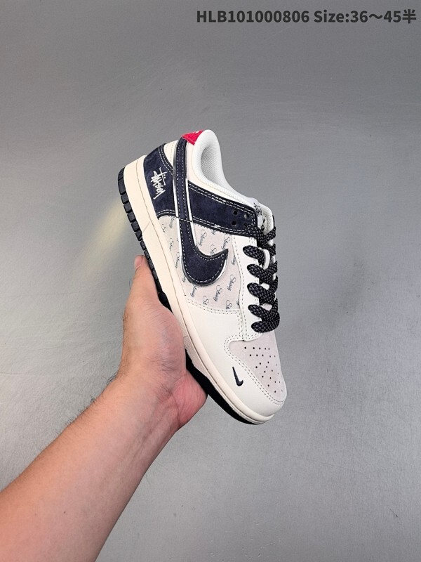 福利特价海外爆款限量发售！公司级 Nike SB Dunk Low“ 李维斯联名——黑印花牛仔布”