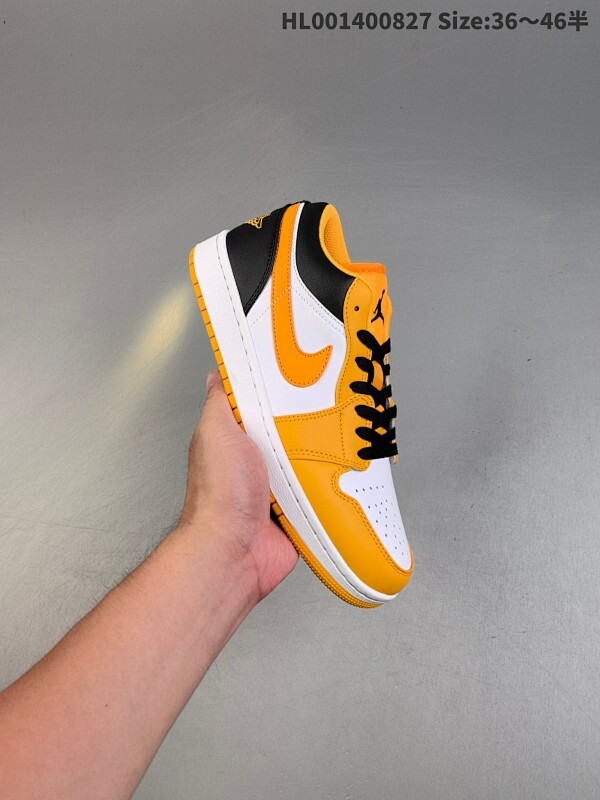 头层带半码 Air Jordan 1 Low "Taxi" 低帮 黄白 AJ1 乔丹1代 aj1 乔1 低邦 出租车 乔丹篮球鞋系列 鞋款采用亮眼的黄色