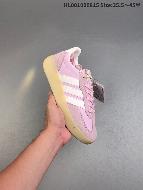 真标带半码 Adidas Bareda Decode 阿迪达斯 低帮 果冻粉色 男女同款 舒适百搭防滑耐磨织物皮革潮流时尚低邦板鞋