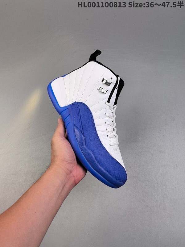 真标带半码 Air Jordan 12 Retro "Blue Berry" 高帮 白蓝黑 AJ12 乔丹12代 aj12 乔12 高邦 白黑