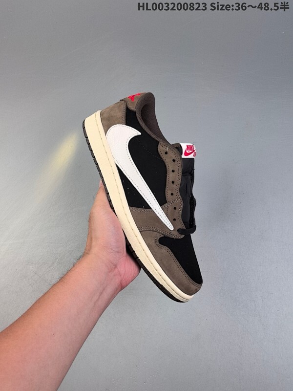 纯原版本 原厂皮  Travis Scott x Air Jordan 1 Low OG TS SP 低帮 倒勾深棕 AJ1 乔丹1代 aj1 乔1 低邦 倒钩深棕