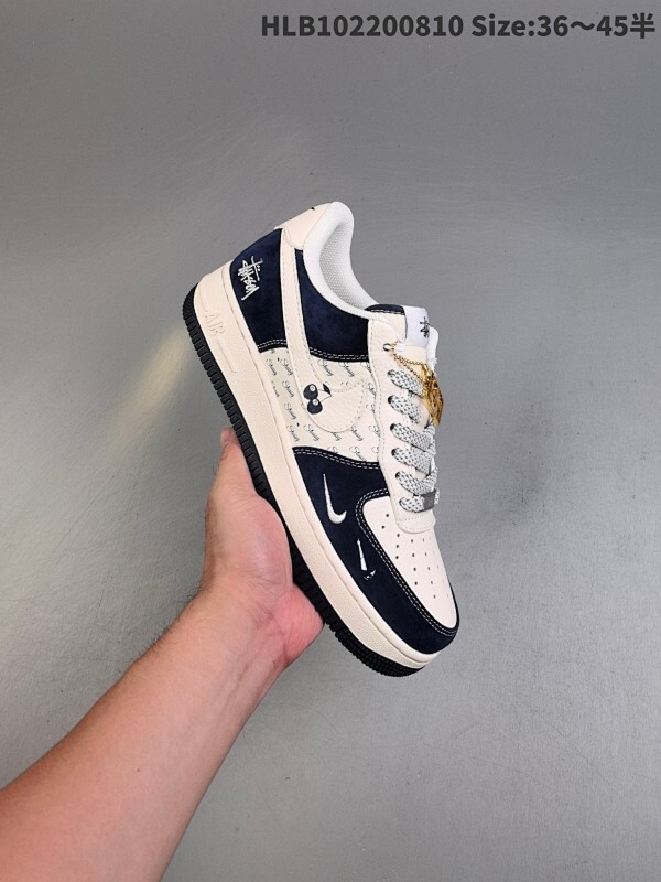 Nike Air Force 1 Low 07 x Stussy 白蓝小钩满天星 原楦头原纸板 打造纯正低帮空军版型