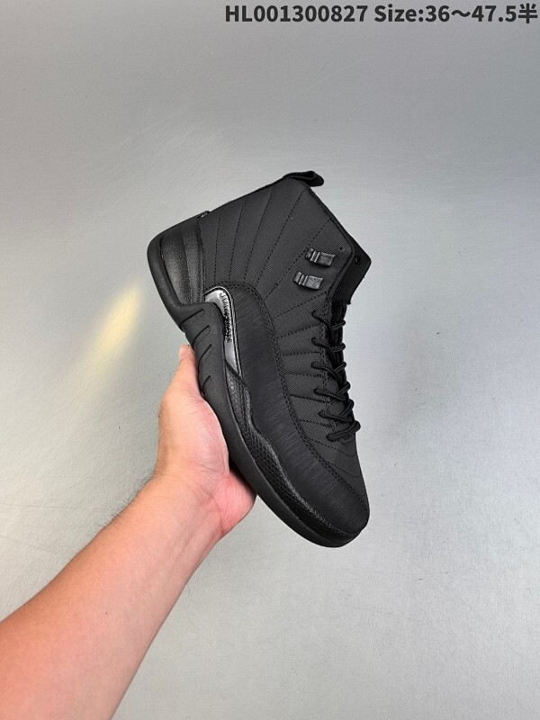 真标带半码 Air Jordan 12 Retro High "Winterized" 高帮 御寒 AJ12 乔丹12代 aj12 乔12 高邦 纯黑色 黑武士