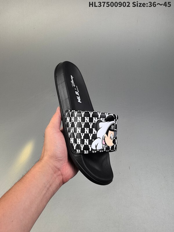 集合一 MLB SKIPPER SLIDE MLB 拖鞋 新款情侣纯色经典一字拖舒适百搭厚底凉拖鞋