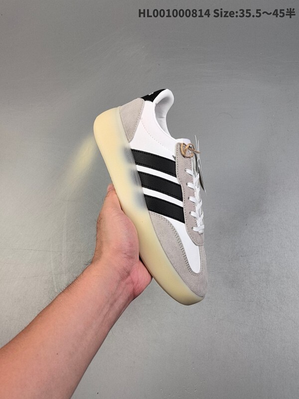 真标带半码 Adidas Bareda Decode 阿迪达斯 低帮 果冻白黑色 男女同款 舒适百搭防滑耐磨织物皮革潮流时尚低邦板鞋