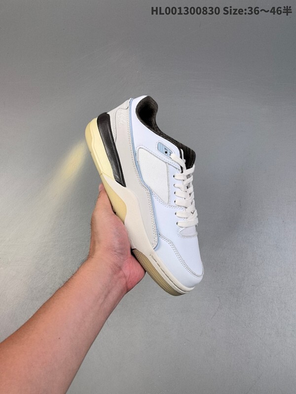 真标带半码 Air Jordan 4 Retro Flight Court 低帮 白灰棕 AJ4 乔丹4代 aj4 乔4 低邦 米白色 乔丹篮球鞋系列