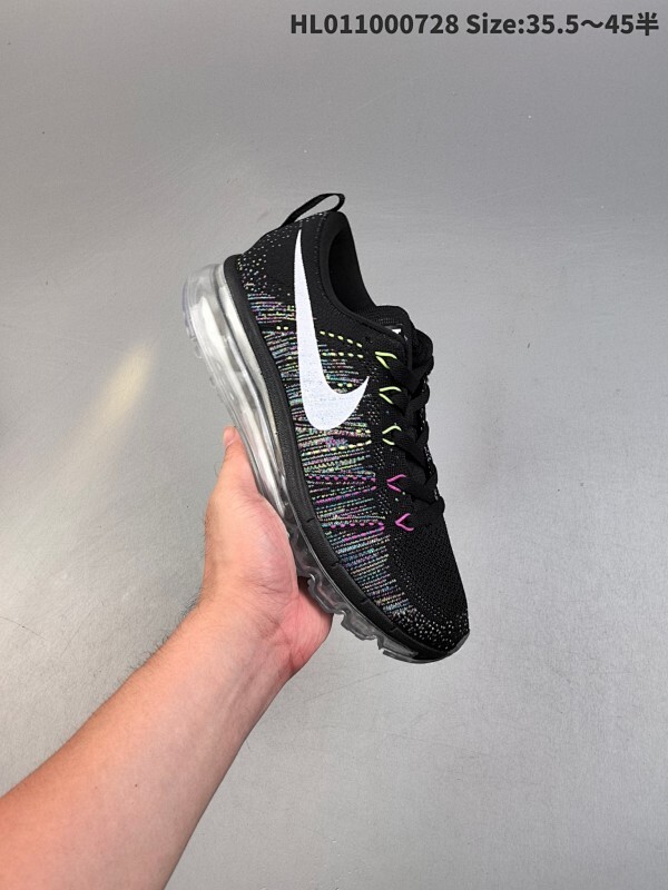 特价福利 公司级✅Nike Air Max Flyknit 耐磨轻便 织物减震防滑透气轻便 低帮跑步鞋  原档案Flyknit鞋面 新全掌气垫管道缓震大底