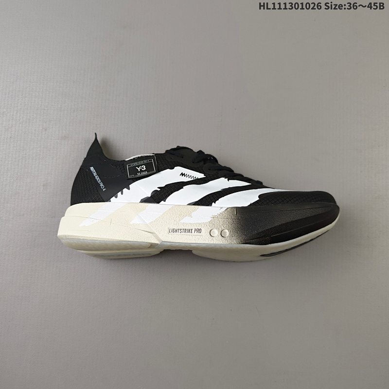 130 公司级✅Adidas Adizero Y-3 Adios Pro 4M 马拉松飞线贾卡轻质透气休闲运动跑步鞋 采用双层透气网纱 Flywire动态飞线绑缚鞋面材质 内置Zoom小气垫装置  货