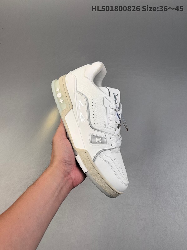 【公司级】路易威登 Louis Vuitton LV路易威登板鞋 时尚运动鞋潮厚底增高男女鞋。舒适防滑底和百搭性霸屏整个时尚娱乐圈