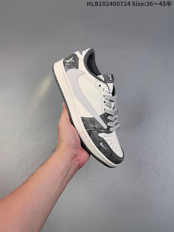 公司级✅Nike Air Jordan 1 x Travis Scott AJ1倒勾 乔一倒钩 ‘DIY’定制 耐克 低帮文化篮球鞋