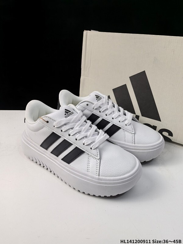 集合 阿迪达斯Adidas GRAND COURT PLATFORM M 网球风厚底增高运动鞋 这款adidas经典运动鞋，感受网球运动的激情活力