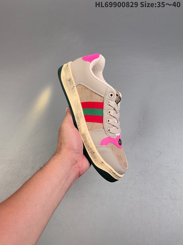 古驰 Gucci Distressed Screener sneaker 古驰小脏鞋系列 官方同步 经典原型复古百搭做旧小脏板鞋复古学院风 怀旧版