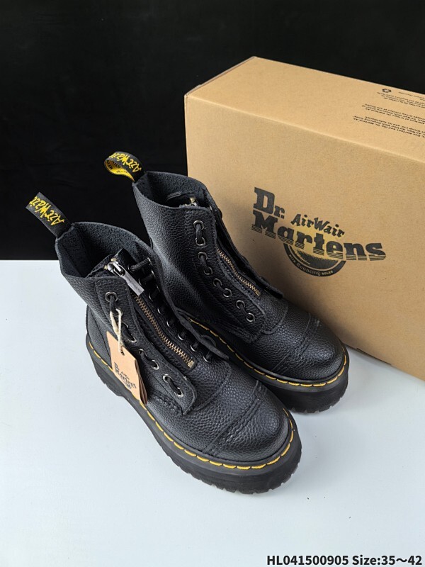 公司级✅Dr.martens马汀博士 Martens 1460 Smooth Leather Platform系列松糕高帮英伦骑士朋克复古机车厚底粗跟 马丁靴