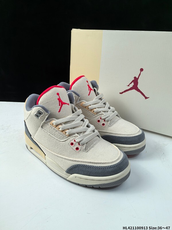 ✅Air Jordan 3 Retro ”Hide and Sneak“ 白灰棕 AJ3 乔丹3代 aj3 乔3 白灰棕 乔丹篮球鞋系列 该款以白色搭配灰棕细节