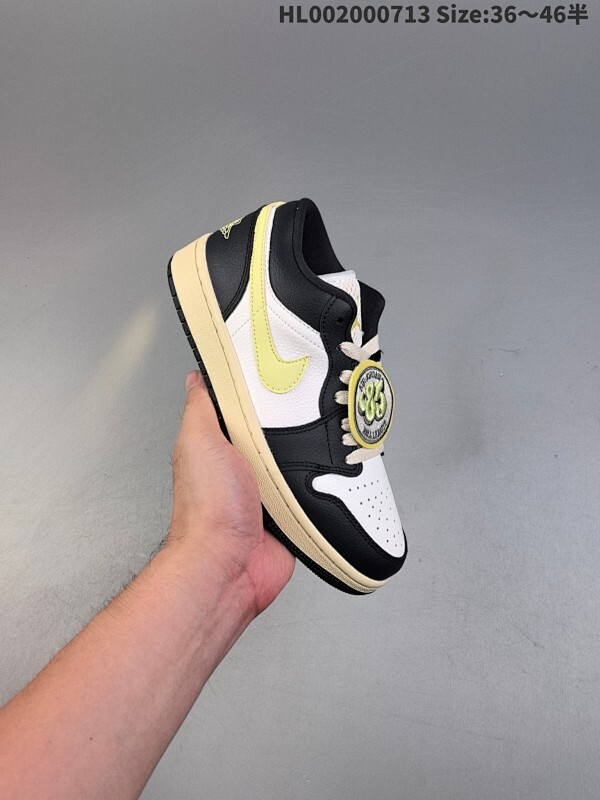 头层带半码 Air Jordan 1 Low 85 "Fall League" 低帮 黑白绿 AJ1 乔丹1代 aj1 乔1 低邦 黑白绿 男女同款