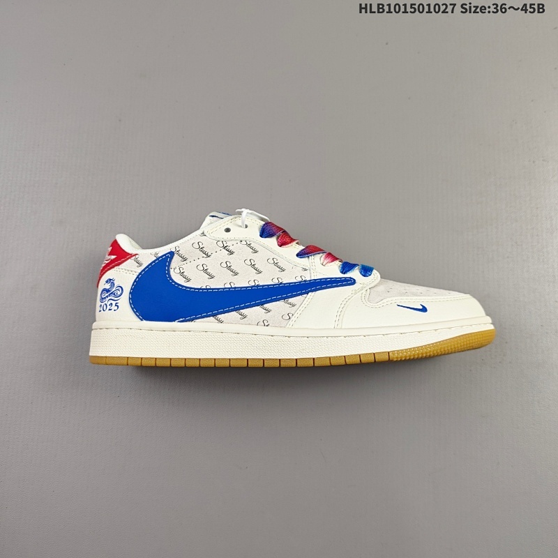 集合150 公司级✅Nike Air Jordan 1 x Travis Scott AJ1倒勾 乔一倒钩 ‘DIY’定制 耐克 低帮文化篮球鞋  完美品质出货 细节如图所示  鞋面切割工整  冲