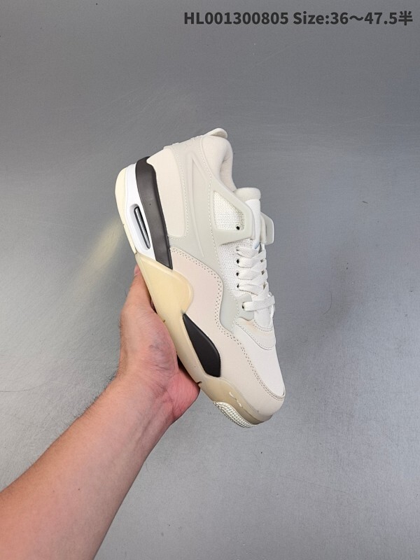 真标带半码 Air Jordan 4 RM 重置米白棕 AJ4 乔丹4代 aj4 乔4 米白色 乔丹篮球鞋系列 整鞋采用皮革与帆布材料打造
