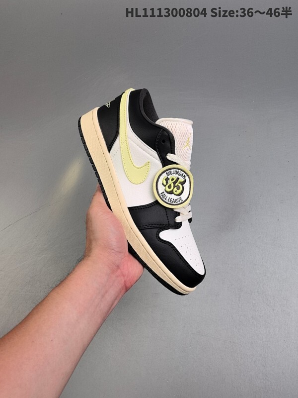 头层带半码 Air Jordan 1 Low 85 "Fall League" 低帮 黑白绿 AJ1 乔丹1代 aj1 乔1 低邦 黑白绿 男女同款