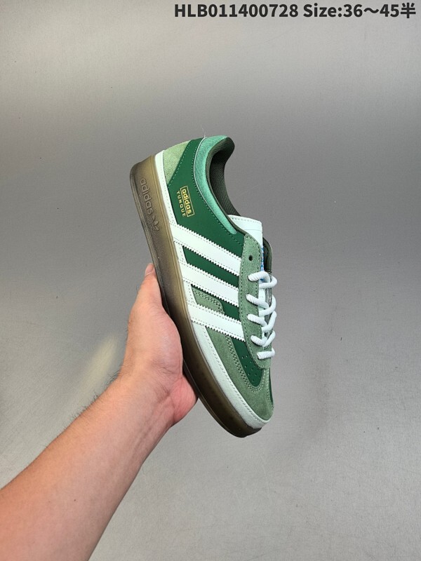 Bad Bunny x adidas originals GAZELLE INDOOR 绒面革 时尚舒适 耐磨 低帮 板鞋 男女同款 绿色