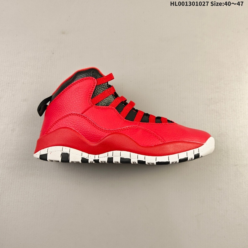 130 Air Jordan 10 Retro "Bulls Over Broadway" 高帮 公牛大红 AJ10 乔丹10代 aj10 乔10 高邦 公牛大红 乔丹篮球鞋系列 鞋身整体以红色为主色
