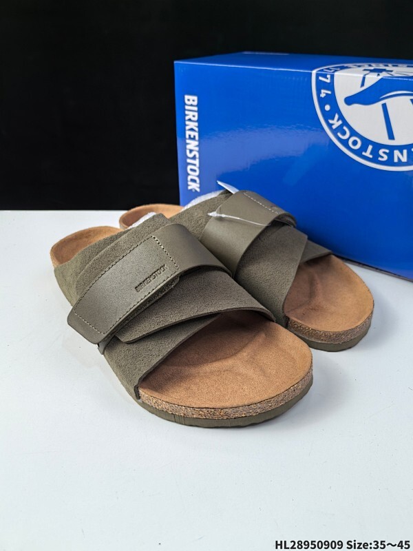 博肯 Birkenstock 拖鞋 广东原产#德国百年知名鞋履品牌·博肯Birkenstock 勃肯#采用质地柔软牛皮绒面材质#中底搭载缓震软木橡胶 其特有的鞋床设计