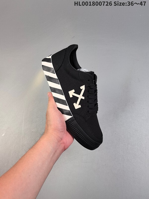 Off-White Vulcanised Low Top "Black" OW 箭头 低帮 黑色 硫化低邦帆布板鞋