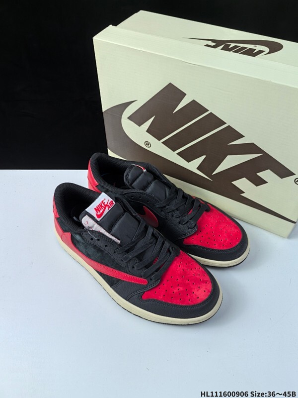 公司级✅Nike Air Jordan 1 x Travis Scott AJ1倒勾 乔一倒钩 耐克 低帮文化篮球鞋  完美品质出货 细节如图所示