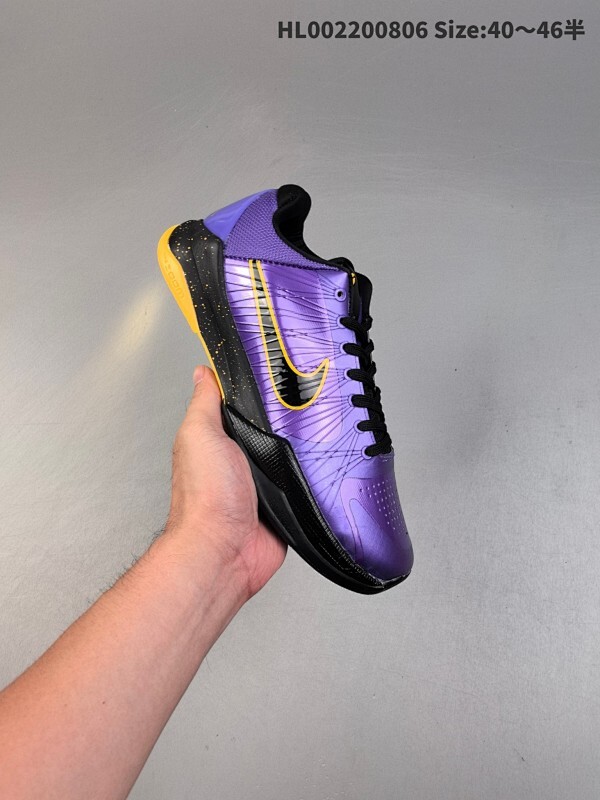 Nike Kobe 5 Protro 耐克 科比5代 低帮 湖人紫 减震防滑耐磨低邦篮球鞋 鞋身通体采用大面积紫色为主色调