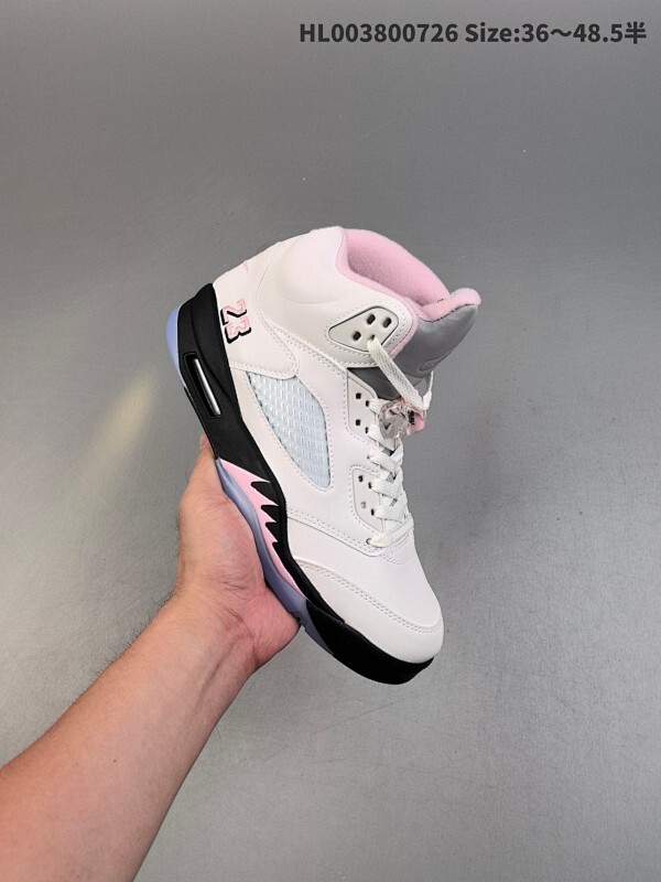Air Jordan 5 Retro "Medium Soft Pink" 高帮 白粉黑 AJ5 乔丹5代 aj5 乔5 高邦 白粉黑