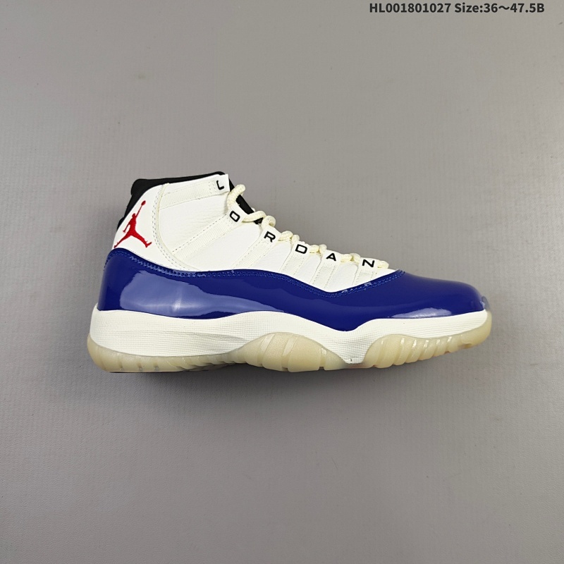 180 真标带半码 Air Jordan 11 Retro "Rare Air" 高帮 稀有空气 AJ11 乔丹11代 aj11 乔11 高邦 海军蓝 皇家蓝 乔丹篮球鞋系列 鞋身整体采用白色尼龙网眼