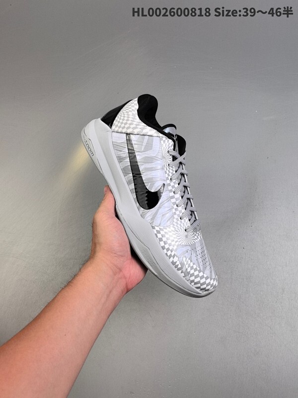 公司级 真碳 Nike Zoom Kobe 5 Protro "Zebra" 耐克 科比5代 低帮 白灰斑马 减震防滑耐磨低邦篮球鞋