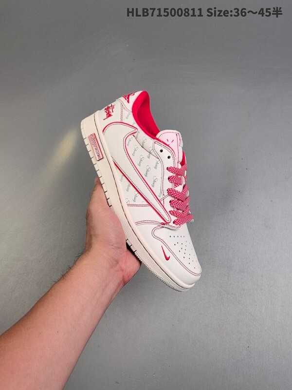 集合 Travis Scott x Fragment Design x Jordan Air Jordan 1 Low OG SP  “OFF-WHITE联名——卡其翻毛蓝