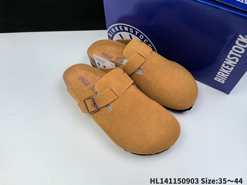 德国百年知名鞋履品牌·博肯Birkenstock 秋冬新款 勃肯半拖凉鞋系列加棉 加绒包头拖鞋 广东原产#采用质地柔软牛皮革