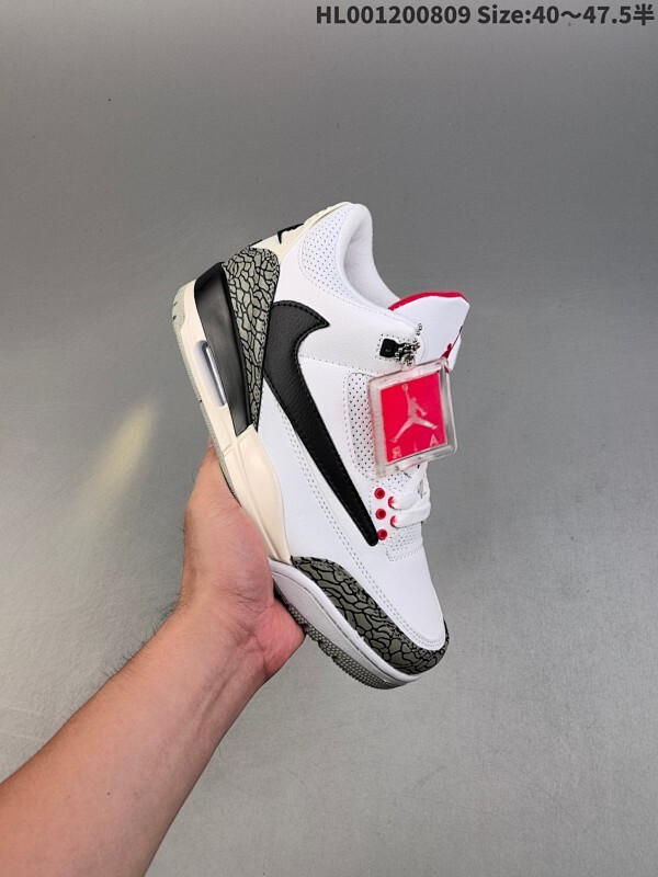 真标带半码 Travis Scott x Air Jordan 3 Retro 倒勾复刻白水泥 AJ3 乔丹3代 aj3 乔3 倒钩白水泥