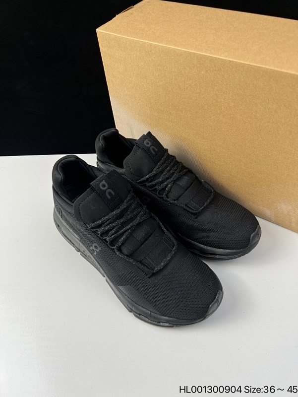 On Cloudnova 昂跑 云诺瓦 低帮 黑色 轻量运动减震防滑耐磨轻便低邦跑步鞋 鞋身以原抽色纱染色技术Dope Dye