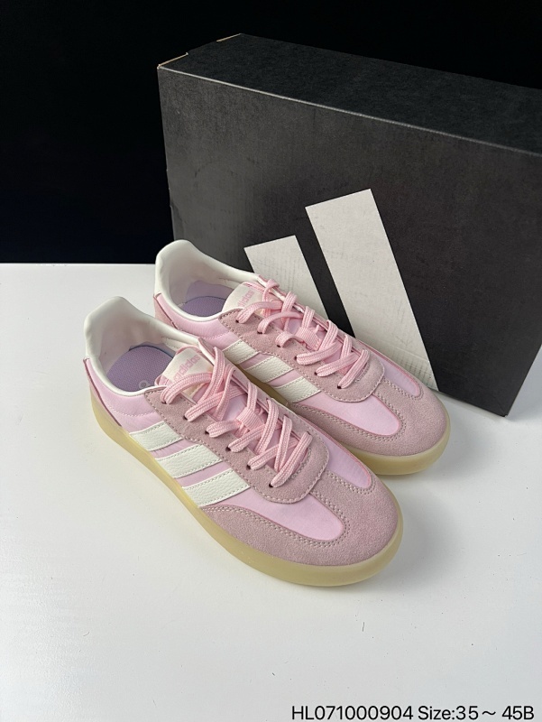 真标带半码 Adidas Bareda Decode 阿迪达斯 低帮 果冻粉色 男女同款 舒适百搭防滑耐磨织物皮革潮流时尚低邦板鞋